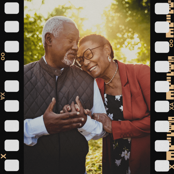 Couple enjoying a walk outside
